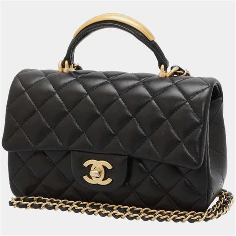 chanel top handle black|chanel flap bag top handle.